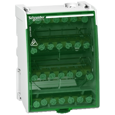 LGY410028 - Linergy DS - screw distribution block 4P - 100A - 28 holes, Schneider Electric