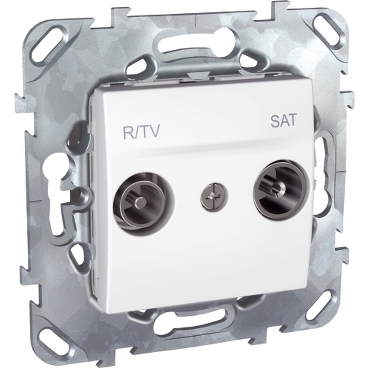 MGU5.454.18B - Unica - R-TV/SAT socket - individual socket - 2 m - white, Schneider Electric