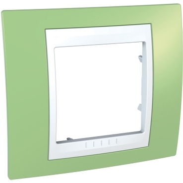 MGU6.002.863D - Unica Plus - cover frame - 1 gang - apple green/white, Schneider Electric
