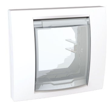 MGU61.002.18GD - Unica Plus - cover frame with fixing frame - 1 gang - white, Schneider Electric