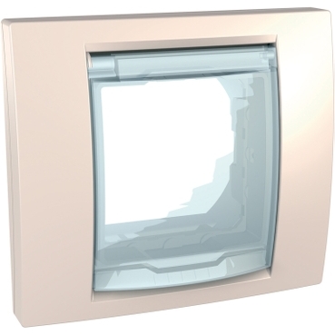 MGU61.002.25D - Unica Plus - cover frame with fixing frame - 1 gang - ivory, Schneider Electric