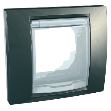 MGU61.002.824D - Unica Plus - cover frame with fixing frame - 1 gang - champagne - white, Schneider Electric