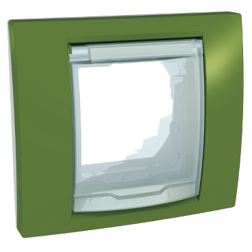 MGU61.002.866D - Unica Plus - cover frame with fixing frame - 1 gang - pistachio - white, Schneider Electric