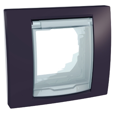 MGU61.002.872D - Unica Plus - cover frame with fixing frame - 1 gang - garnet - white, Schneider Electric