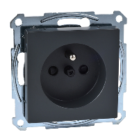 MTN2600-0414 - Socket-outlet with pin earth, shutter, screw terminals, anthracite, System M, Schneider Electric
