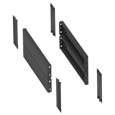NSYSPS3200SD - 2 side panels for plinth. 300x200mm. Folded sheet steel. RAL 7022. IP 30. IK 10., Schneider Electric