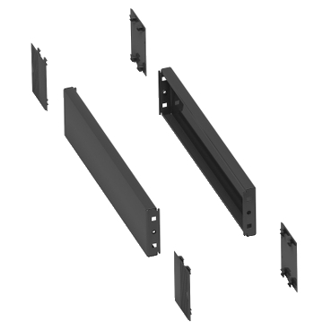 NSYSPS4100SD - 2 side panels for plinth. 400x100mm. Folded sheet steel. RAL 7022. IP 30. IK 10., Schneider Electric