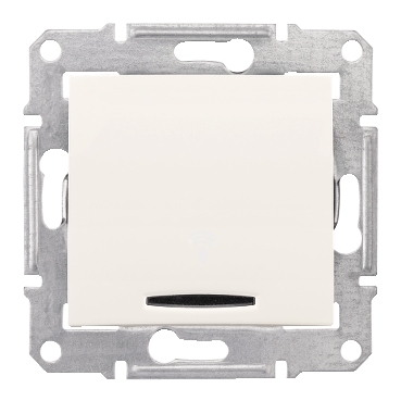 SDN0201223 - Sedna - 2pole switch - 16AX indicator light, without frame cream, Schneider Electric