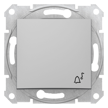 SDN0800160 - Sedna - buton monopolar - 10AX simbol sonerie, fara rama aluminiu, Schneider Electric