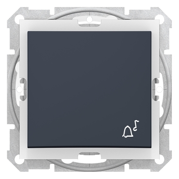 SDN0800370 - Sedna - 1pole pushbutton - 10A bell symbol, IP44 without frame graphite, Schneider Electric