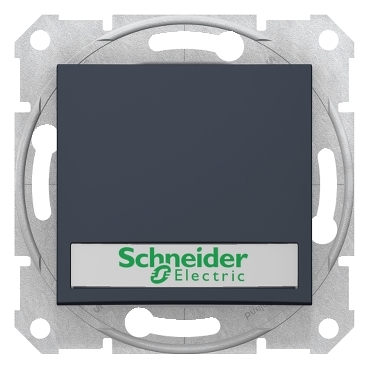 SDN1600370 - Sedna - 1pole pushbutton - 10A label, locator light, without frame graphite, Schneider Electric