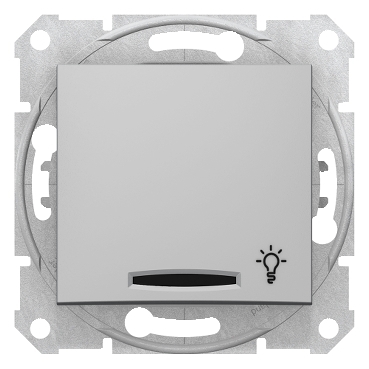 SDN1800160 - Sedna - buton monopolar - 10AX led pozitie, simbol lumina, fara rama aluminiu, Schneider Electric