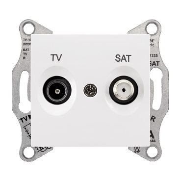 SDN3401621 - Sedna - TV-SAT ending outlet - 1dB without frame white, Schneider Electric