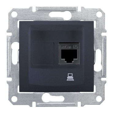 SDN4500170 - Sedna - single data outlet - RJ45 cat.5e STP without frame graphite, Schneider Electric