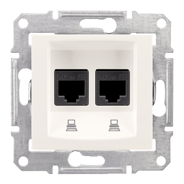 SDN4800123 - Sedna - double data outlet - RJ45 cat.6 UTP without frame cream, Schneider Electric