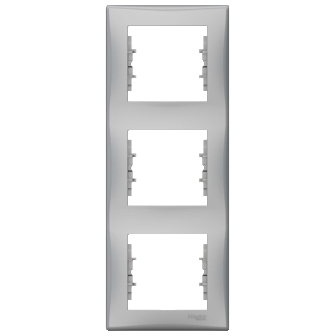 SDN5801360 - Sedna - vertical 3-gang frame - aluminium, Schneider Electric