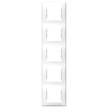 SDN5801521 - Sedna - vertical 5-gang frame - white, Schneider Electric