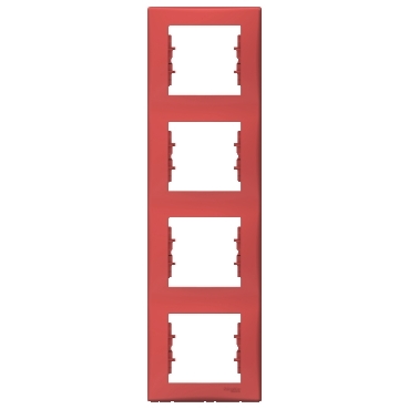 SDN5802041 - Sedna - vertical 4-gang frame - red, Schneider Electric