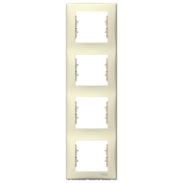 SDN5802047 - Sedna - vertical 4-gang frame - beige, Schneider Electric