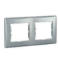 SDN5810360 - Sedna - horizontal 2-gang frame - IP44 aluminium, Schneider Electric
