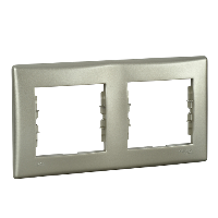 SDN5810368 - Sedna - horizontal 2-gang frame - IP44 titanium, Schneider Electric