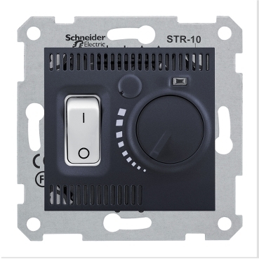 SDN6000170 - Sedna - room thermostat - 10A without frame graphite, Schneider Electric