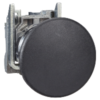 XB4BC21 - Buton complet negru cu capt tip ciuperca  40 mm,  22 cu revenire cu arc 1NO