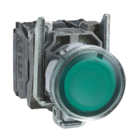 XB4BW3365 - buton ilum. complet incastrat verde diam. 22, revenire cu arc, 1NO+1NC <= 250 V, Schneider Electric