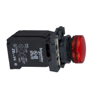 XB5AV5B4 - red complete pilot light diam.22 plain lens with integral LED 400V, Schneider Electric