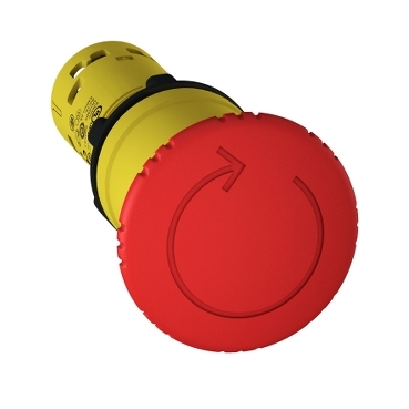 XB7NS8442 - Emergency stop diam. 22 - red - mushroom head diam. 40 mm - turn to release - 1 NC, Schneider Electric