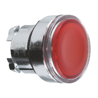 ZB4BA48 - cap de buton incastrat rosu diam. 22, revenire cu arc, nemarcat, Schneider Electric