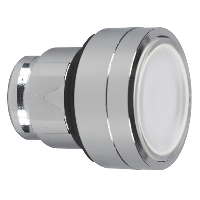 ZB4BH013 - cap buton ilum. incastrat alb diam. 22, apas.-apas., pentru LED integral , Schneider Electric