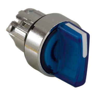 ZB4BK1363 - cap de selector iluminat albastru diam.22, cu oprire in 3 pozitii, Schneider Electric