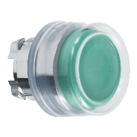 ZB4BP3 - cap de buton proeminent verde diam.22, revenire cu arc, nemarcat, Schneider Electric