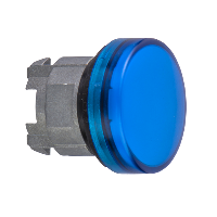 ZB4BV063 - cap de lampa pilot albastra diam.22, cu lentila simpla, pentru LED integral, Schneider Electric