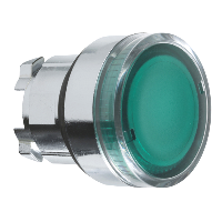 ZB4BW333 - cap de buton ilum. incastrat verde diam. 22, revenire cu arc, pt. LED integral, Schneider Electric (multiplu comanda: 5 buc)