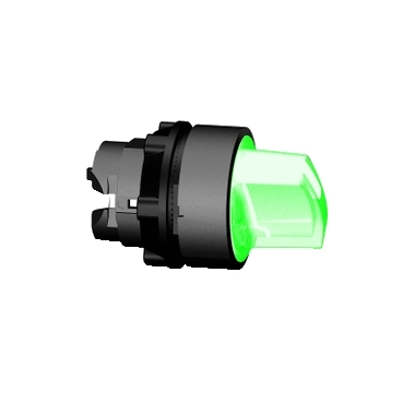 ZB5AK1433 - cap luminos verde cheie selectoare diam.22 2-pozitii cu revenire, Schneider Electric