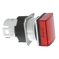 ZB6CV4 - capac de lampa pilot - diam. 16 - patrat - lentila simpla rosie, Schneider Electric