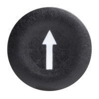 ZBA335 - capac negru marcat cu sageata pentru buton circular cu diam.22, Schneider Electric (multiplu comanda: 10 buc)