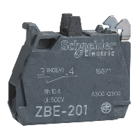 ZBE1016 - bloc contacte simplu pt. cap diam.22, borna clema cu surub, praf de aur 1 NO, Schneider Electric (multiplu comanda: 5 buc)