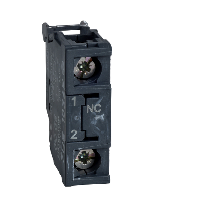 ZBE1026 - single contact block for head diam.22 1NC gold flashed screw clamp terminal, Schneider Electric