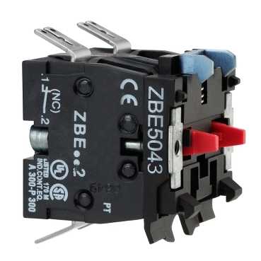 ZBE5023 - single contact block for head diam.22 1NC Faston connector, Schneider Electric