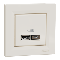 EPH2700323 - Asfora, Priza dubla incarcare USB 2.4A, crem, Schneider Electric