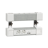 INS44400 - Unica system+, Unitate dubla 2xpriza 2P+E+USB A/C, alb/gri, Schneider Electric