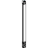 KSC800CM4A - Vertical transport length, Canalis KSC800, copper, 800A, made to measure length 0.5-2m, 3L+N+PE, white RAL9001, Schneider Electric