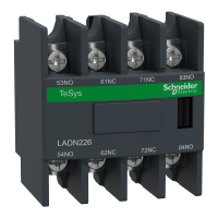 LADN226 - Auxiliary contact block, TeSys Deca, 2NO + 2NC, front mounting, lugs-ring terminals, Schneider Electric