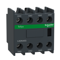LADN40G - Auxiliary contact block, TeSys Deca, 4NO, front mounting, screw clamp terminals, EN 50012, Schneider Electric