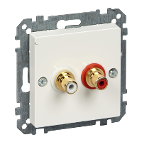 MTN4350-0319 - Priza pentru Conexiune Audio, Alb Polar, Lucios, Sistem M, Schneider Electric