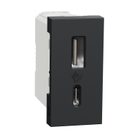 NU301654 - Noua Unica, Priza USB 1m tip A + C (15W), antracit, Schneider Electric