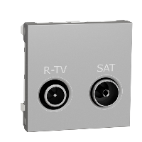 NU345430 - Noua Unica, Priza R-TV/SAT individuala 2m aluminiu, Schneider Electric